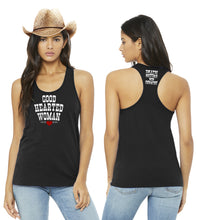 Load image into Gallery viewer, SALE! Good Hearted Woman Women's racerback tanks Death Before Pop Country on back