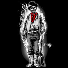 Load image into Gallery viewer, Old West Death Dealers Collection &quot;Billy The Kid&quot; Regulator&quot; | Death Before Pop Country | Ghost Town T-Shirt