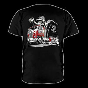 Hot Rod Cabover Semi Truck Black T-Shirt