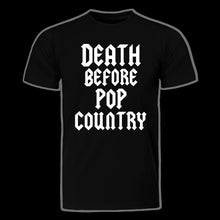 Load image into Gallery viewer, Death Before Pop Country Logo Tees! Male and Female styles available!
