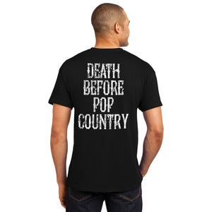 No Show Lawn Care with Death Before Pop Country on Back! Classic Country inspired T-shirt.