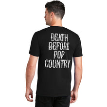 Load image into Gallery viewer, Fighting Side shirt with large Death Before Pop Country on back! Women&#39;s sizes available!