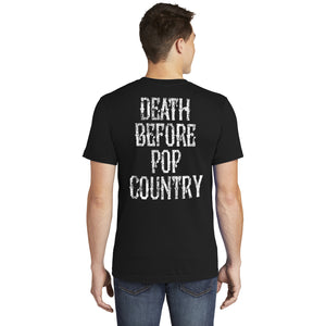 Outlaw Bandana Cowboy! Death Before Pop Country Classic Country inspired Tshirt! Men's and Women's styles available.