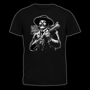 Wyatt Earp "Law Dog" | Hell's Coming | Old West Death Dealers | Tombstone Ghost Town T-Shirt